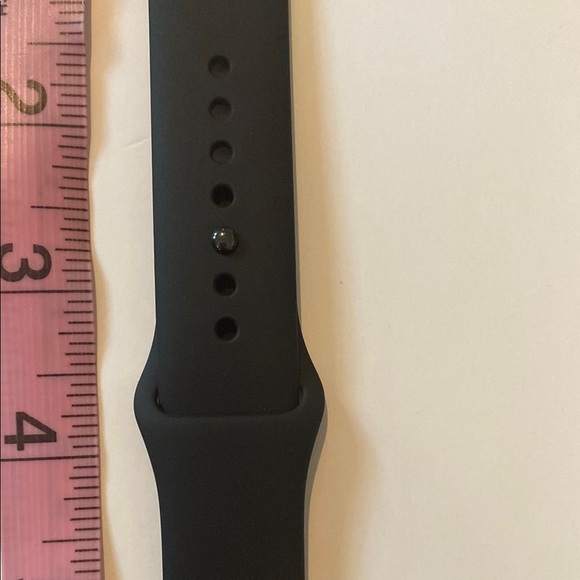 Apple Watch Silicone Gunmetal gray buckle Black Band 42mm - Picture 7 of 7